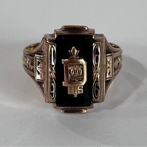 Vintage 10k Gold and Black Onyx Signet Class Ring